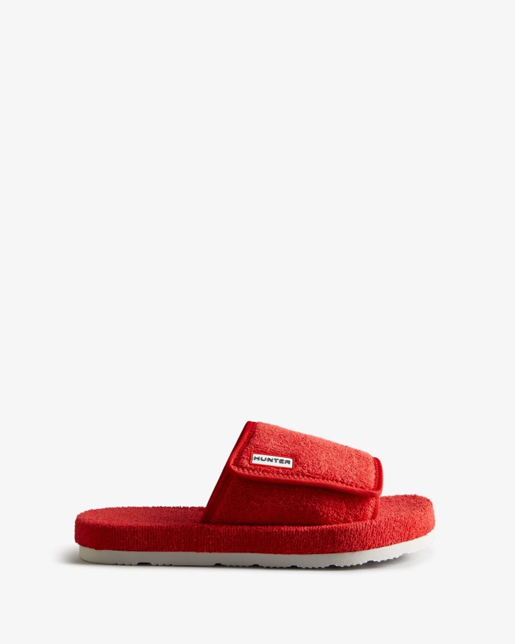 Hunter Women's Terry Towelling Beach Platform Adjustable Slide Hunter Red
