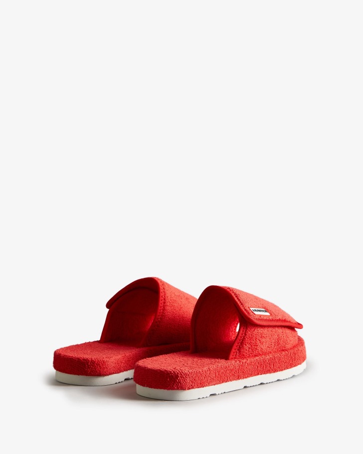 Hunter Women's Terry Towelling Beach Platform Adjustable Slide Hunter Red