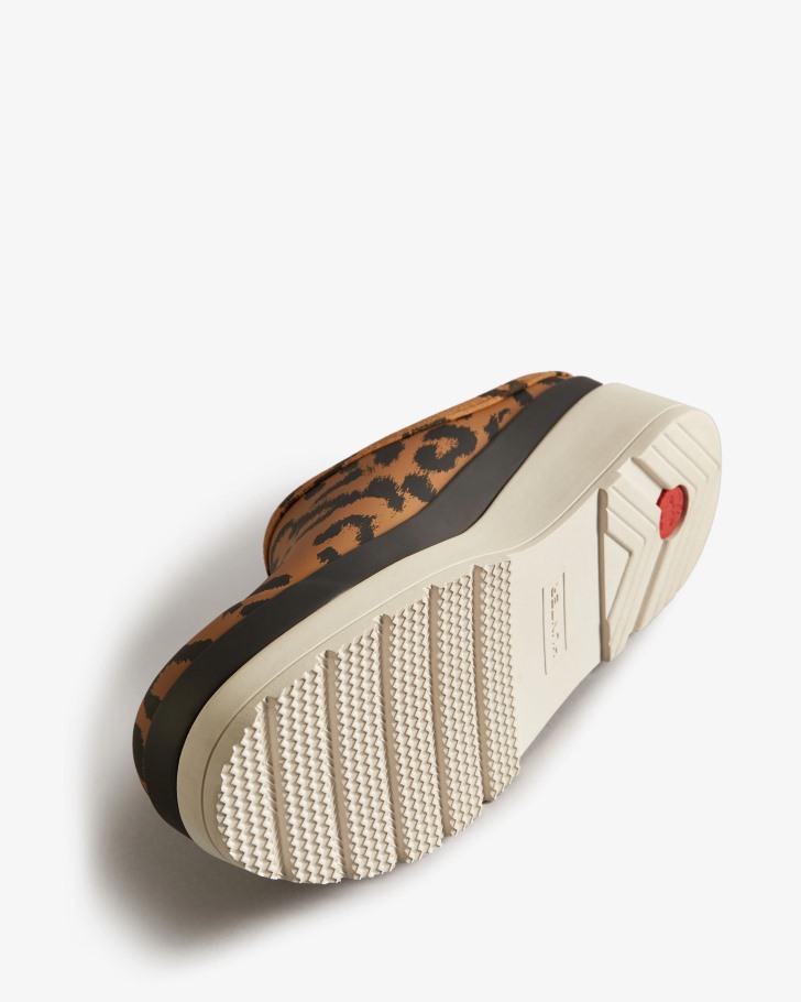 Hunter Women's Play Hybrid Leopard Print Clogs Black-Cast