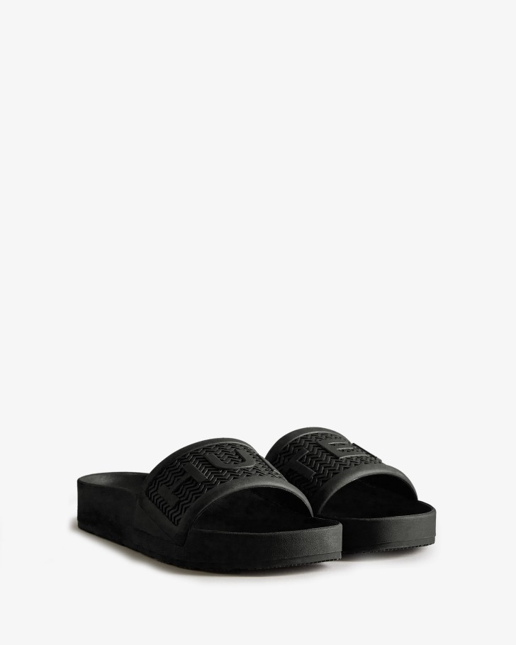 Hunter Men's BLOOM Slides Black