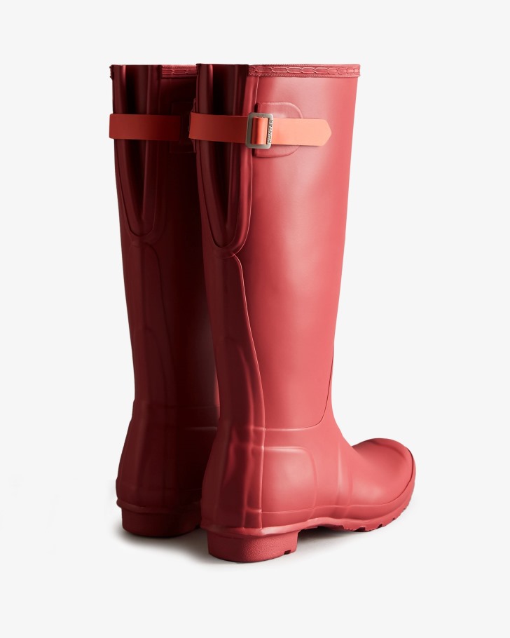 Hunter Women's Tall Back Adjustable Rain Boots Glenmore Rose-Sun-Cup Orange
