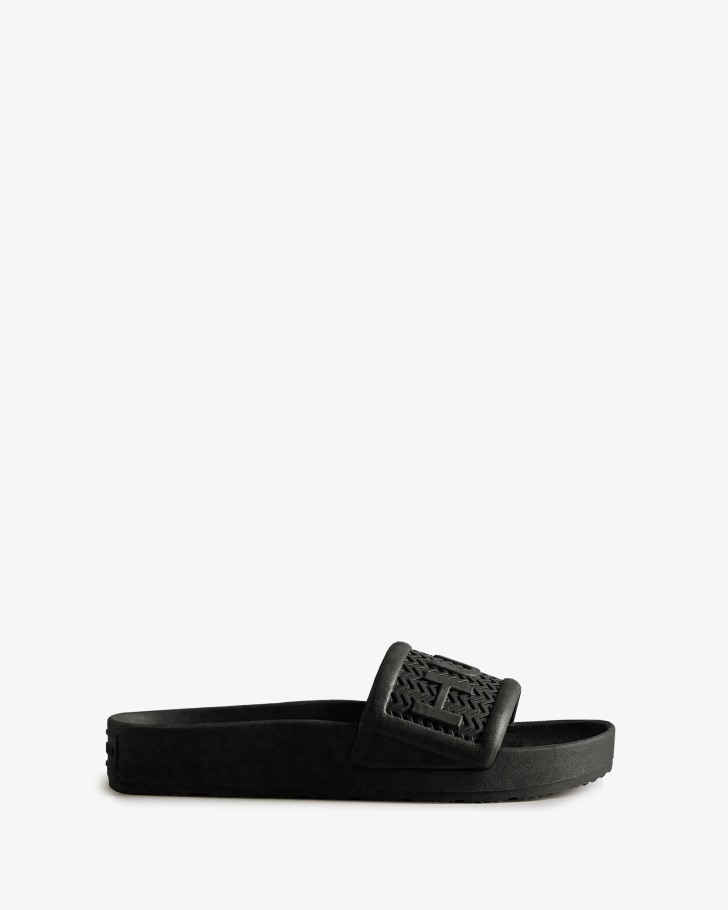 Hunter Women's BLOOM Slides Black