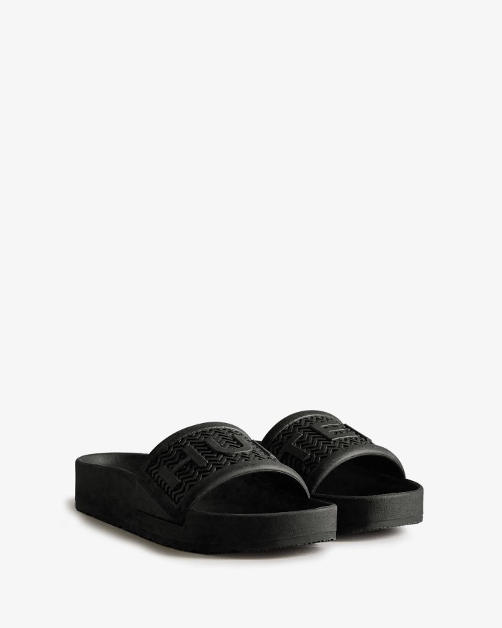 Hunter Women's BLOOM Slides Black