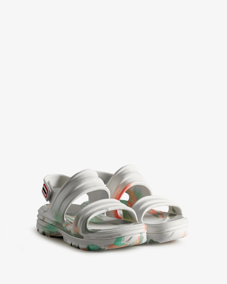 Hunter Women's BLOOM Marble Sandal White