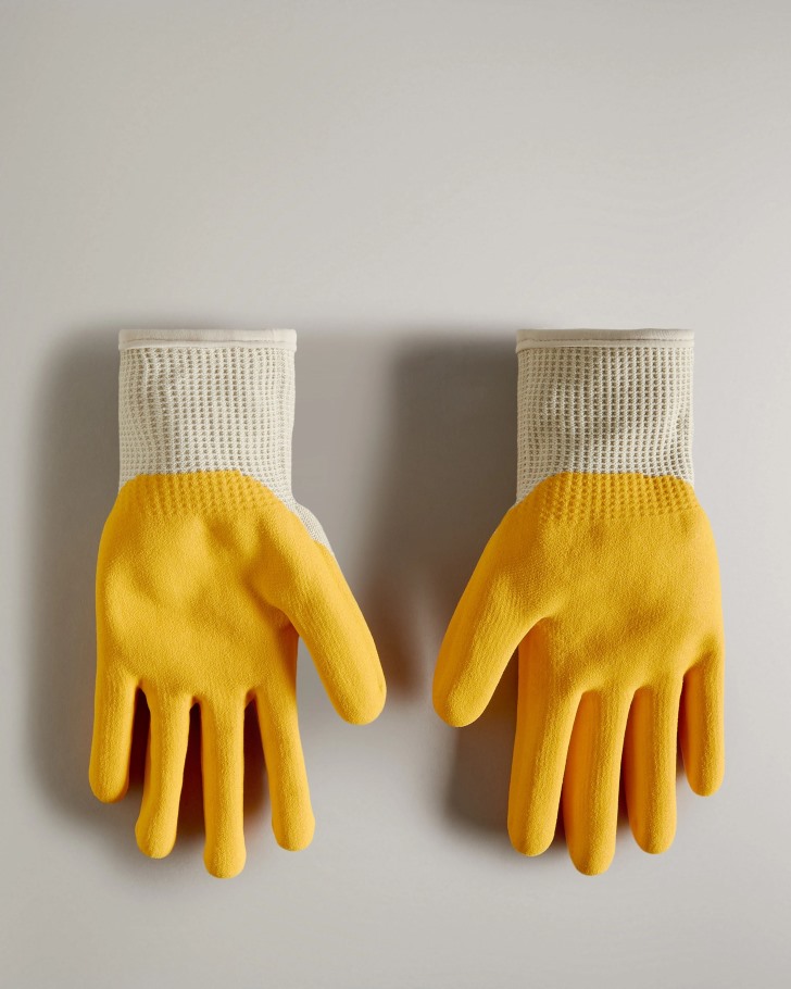 Hunter Rubberized Gardening Gloves Yellow