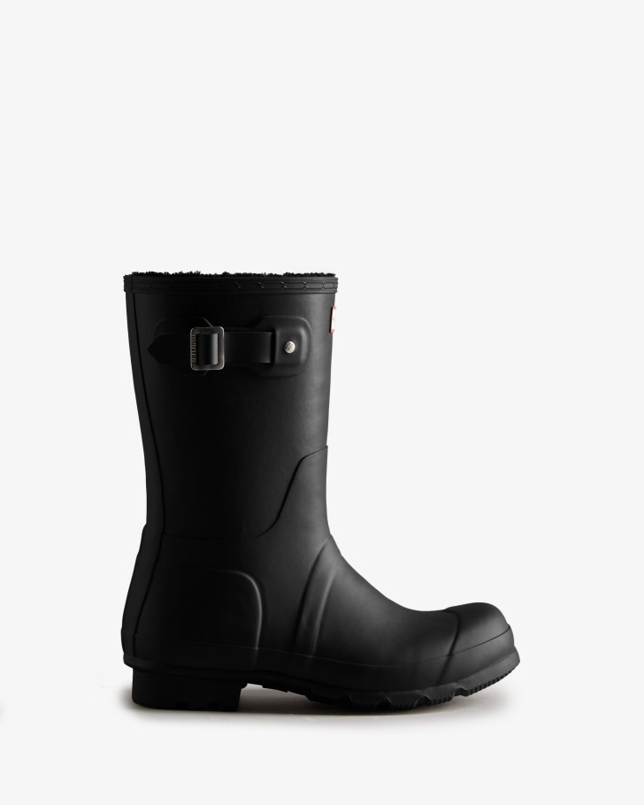 Hunter Men's Short Insulated Rain Boots Black