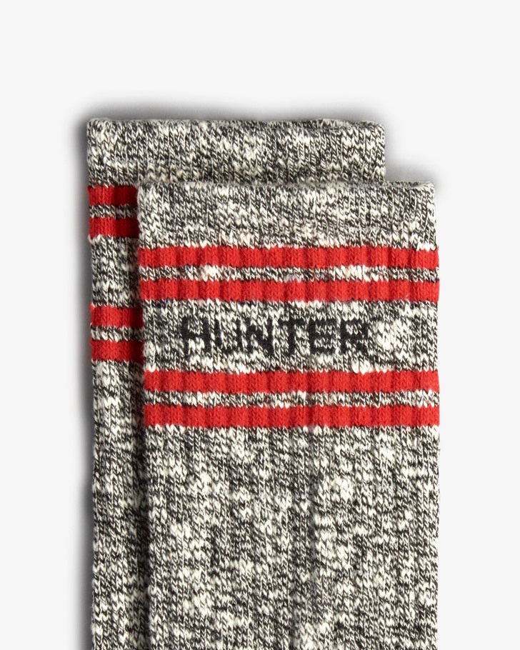 Hunter Branded College Mouline Tall Socks Black