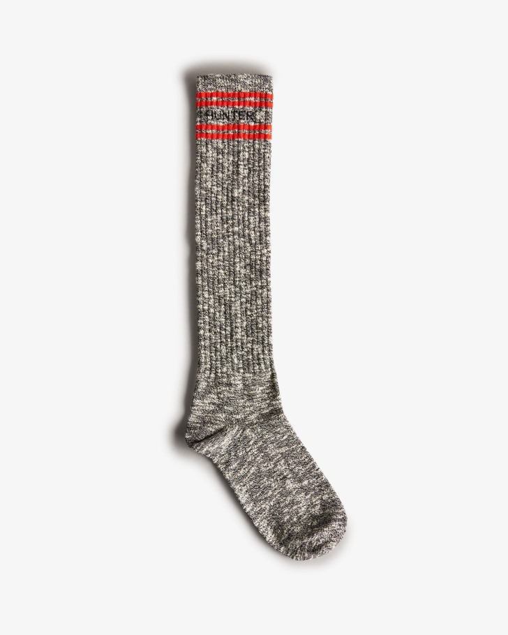 Hunter Branded College Mouline Tall Socks Black