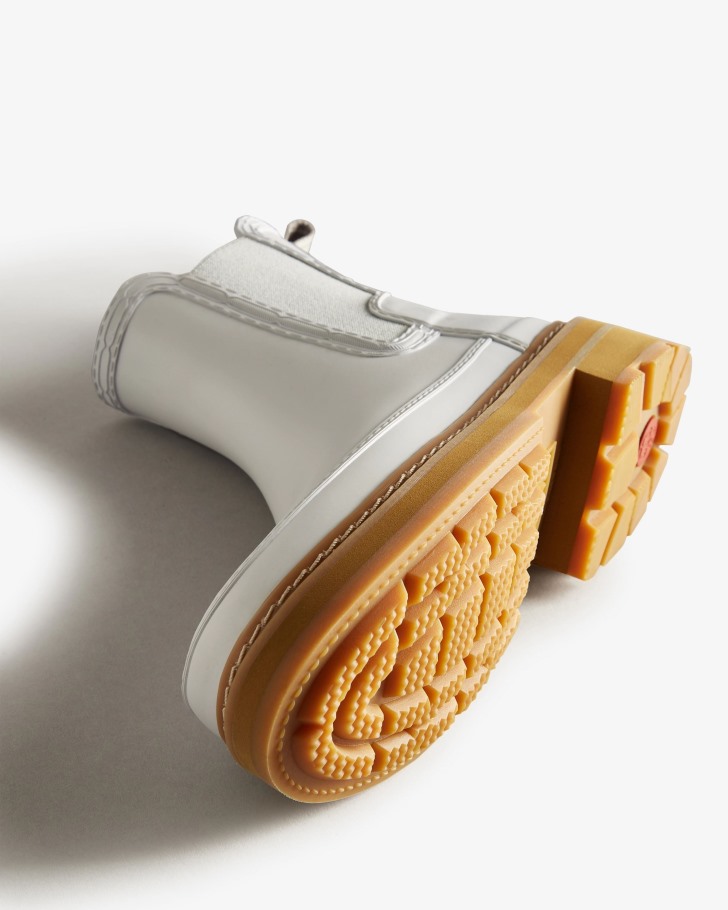 Hunter Women's Refined Stitch Detail Chelsea Boots Spurrey White