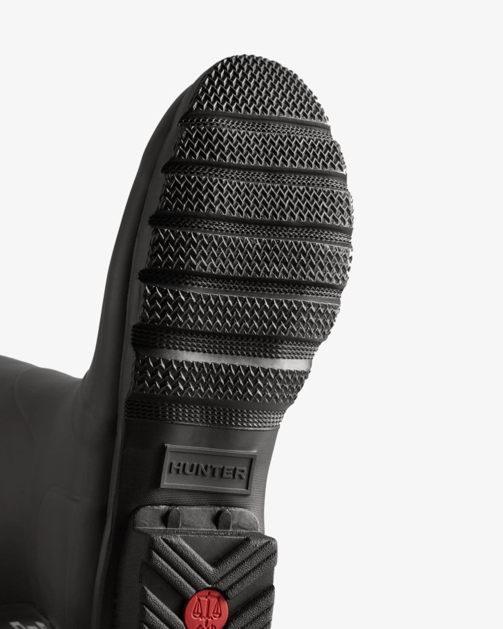 Hunter Women's Backstrap Tall Rain Boots Black-White