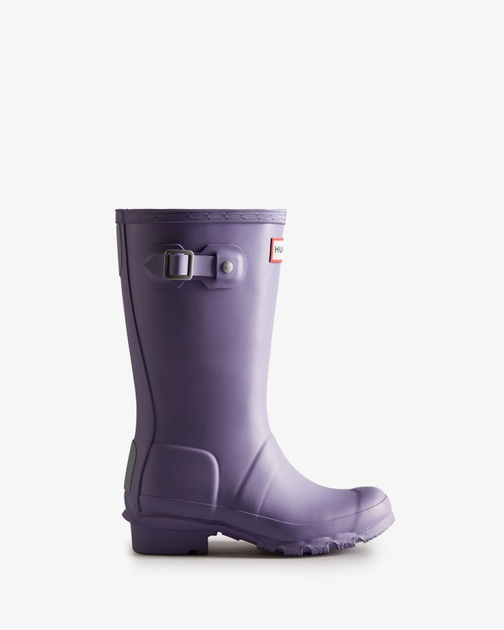 Hunter Original Big Kids (5-11 Years) Rain Boots Iridescent Purple