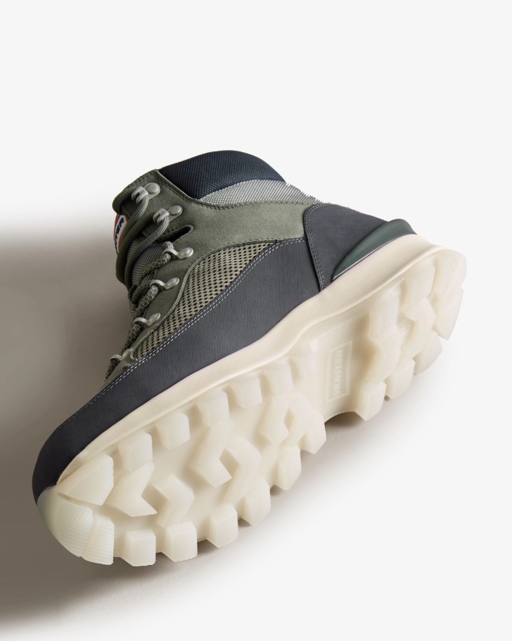 Hunter Men's Explorer Insulated Lace-Up Commando Boots Urban Grey-Xray Navy