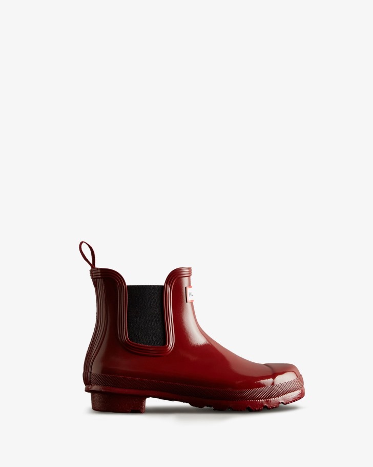 Hunter Women's Original Gloss Chelsea Boots Fall Red-Black