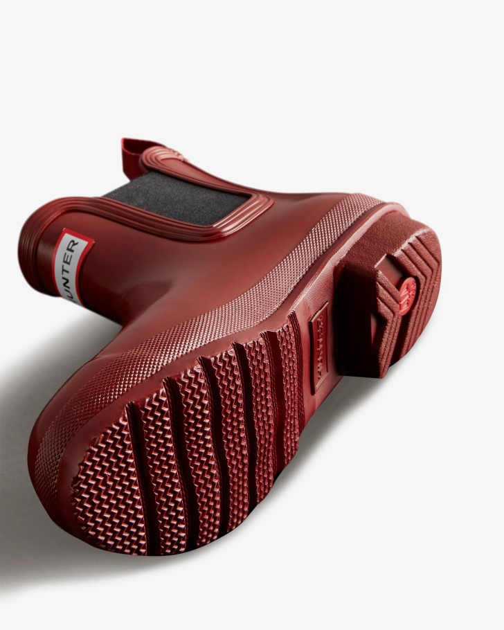 Hunter Women's Original Gloss Chelsea Boots Fall Red-Black