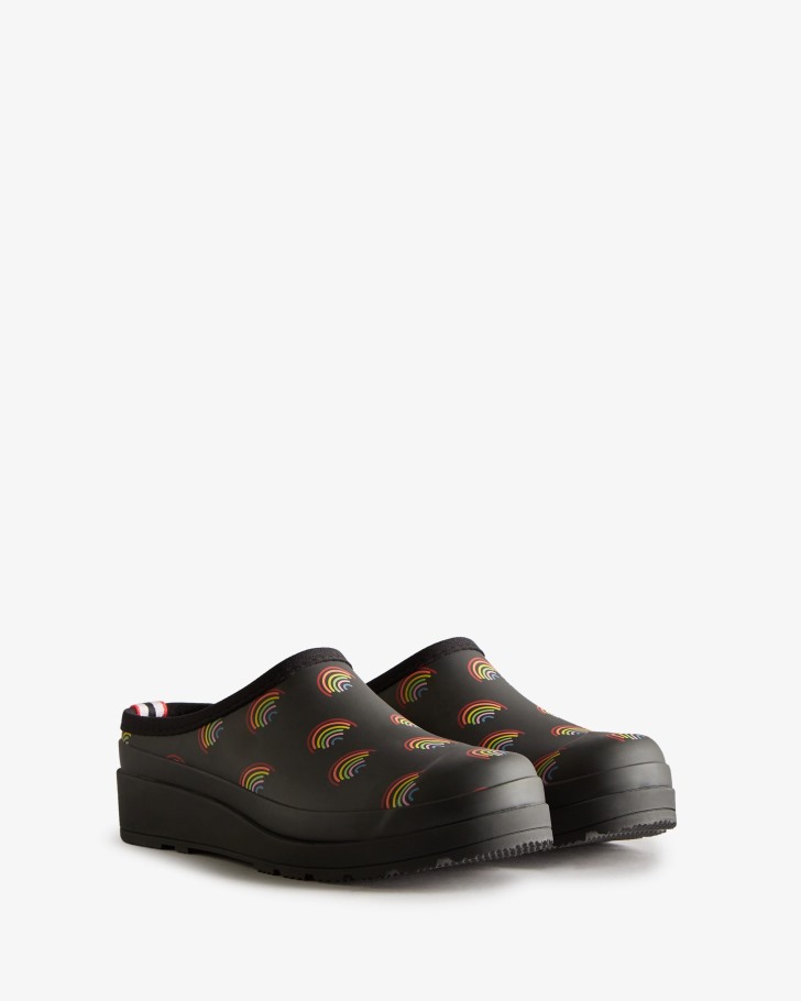 Hunter Women's Play Mini Rainbow Clogs Mini Rainbow Print