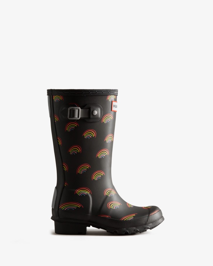 Hunter Big Kids (5-11 Years) Mini Rainbow Print Wellington Boots Mini Rainbow Print