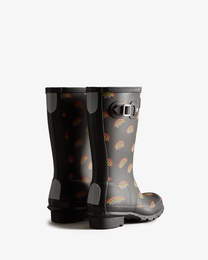 Hunter Big Kids (5-11 Years) Mini Rainbow Print Wellington Boots Mini Rainbow Print