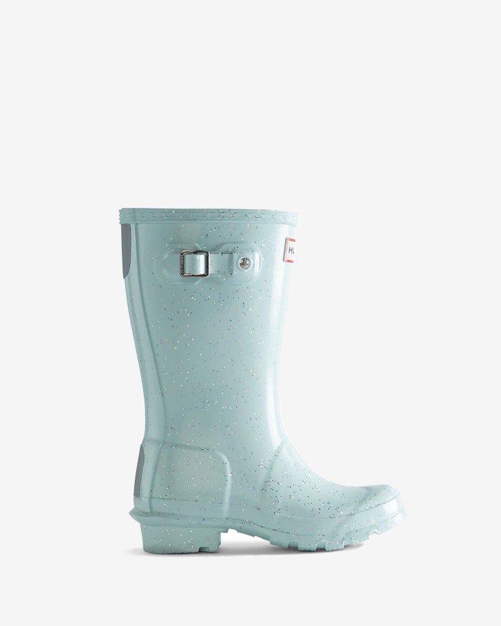 Hunter Big Kids (5-11 Years) Giant Glitter Rain Boots Gentle Blue