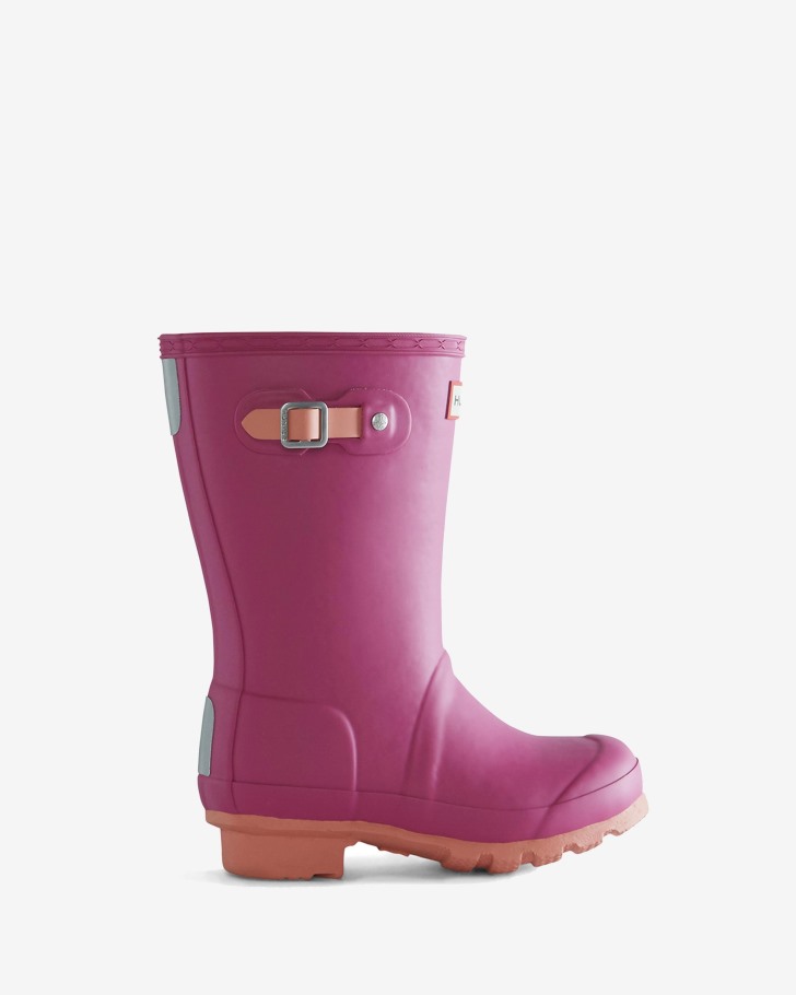 Hunter Big Kids (5-11 Years) Insulated Rain Boots Prismatic Pink-Rough Pink