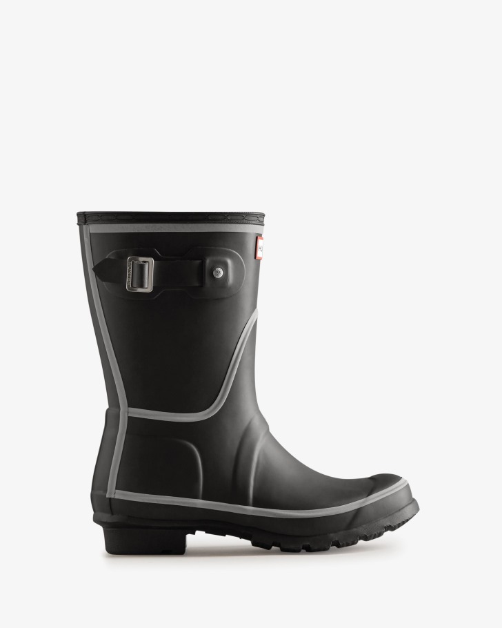 Hunter Women's Reflective Outline Short Rain Boots Black